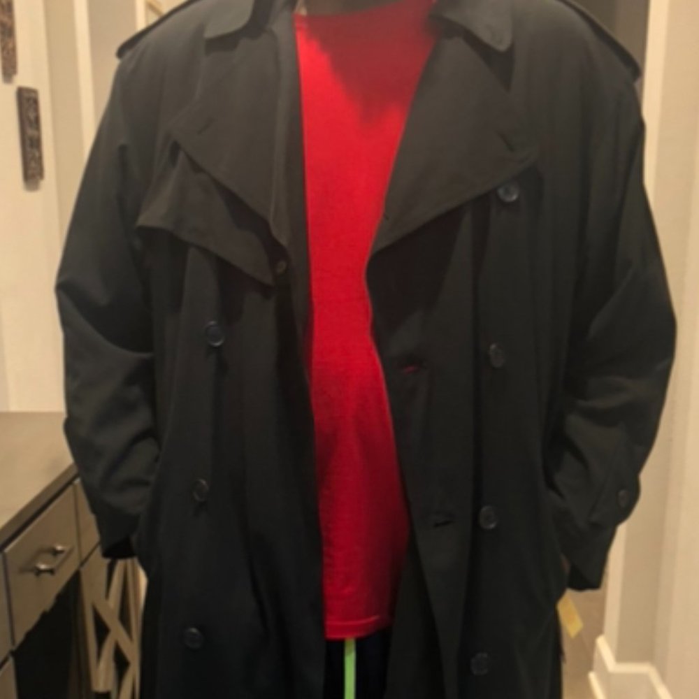 Men's  Black Pierre Cardin Trench Coat